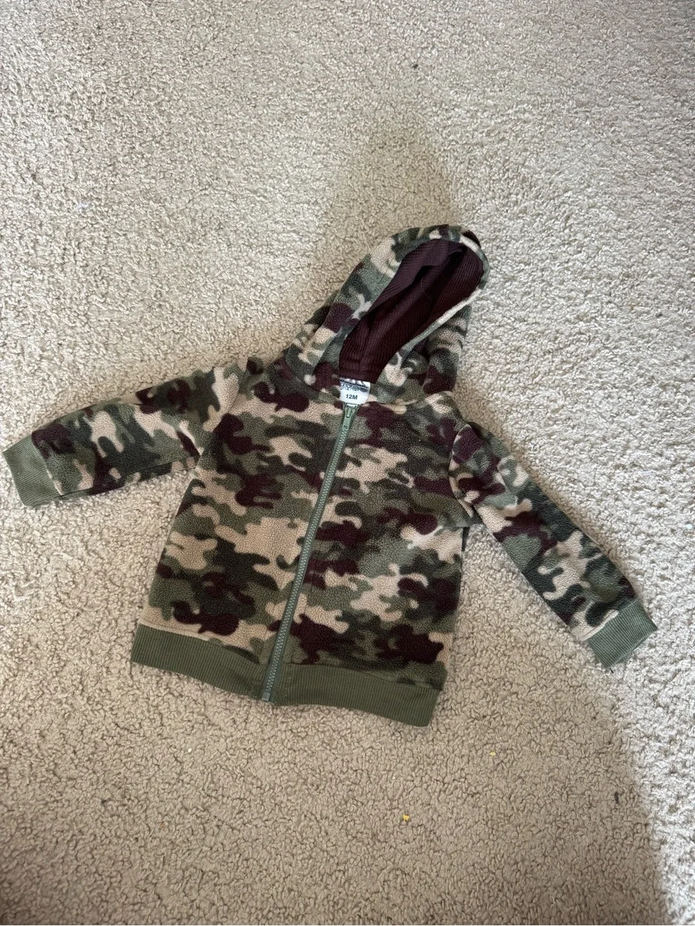 Garanimals 12M Camouflage Fleece Zip Hoodie